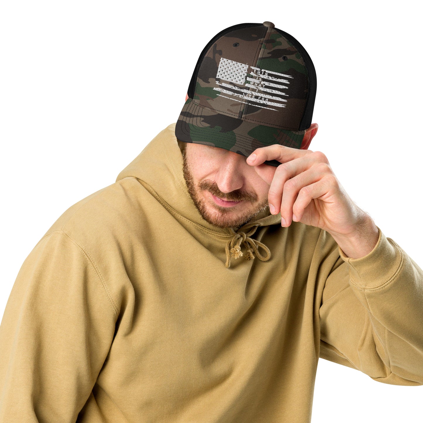 This is What I Live for Camouflage trucker hat