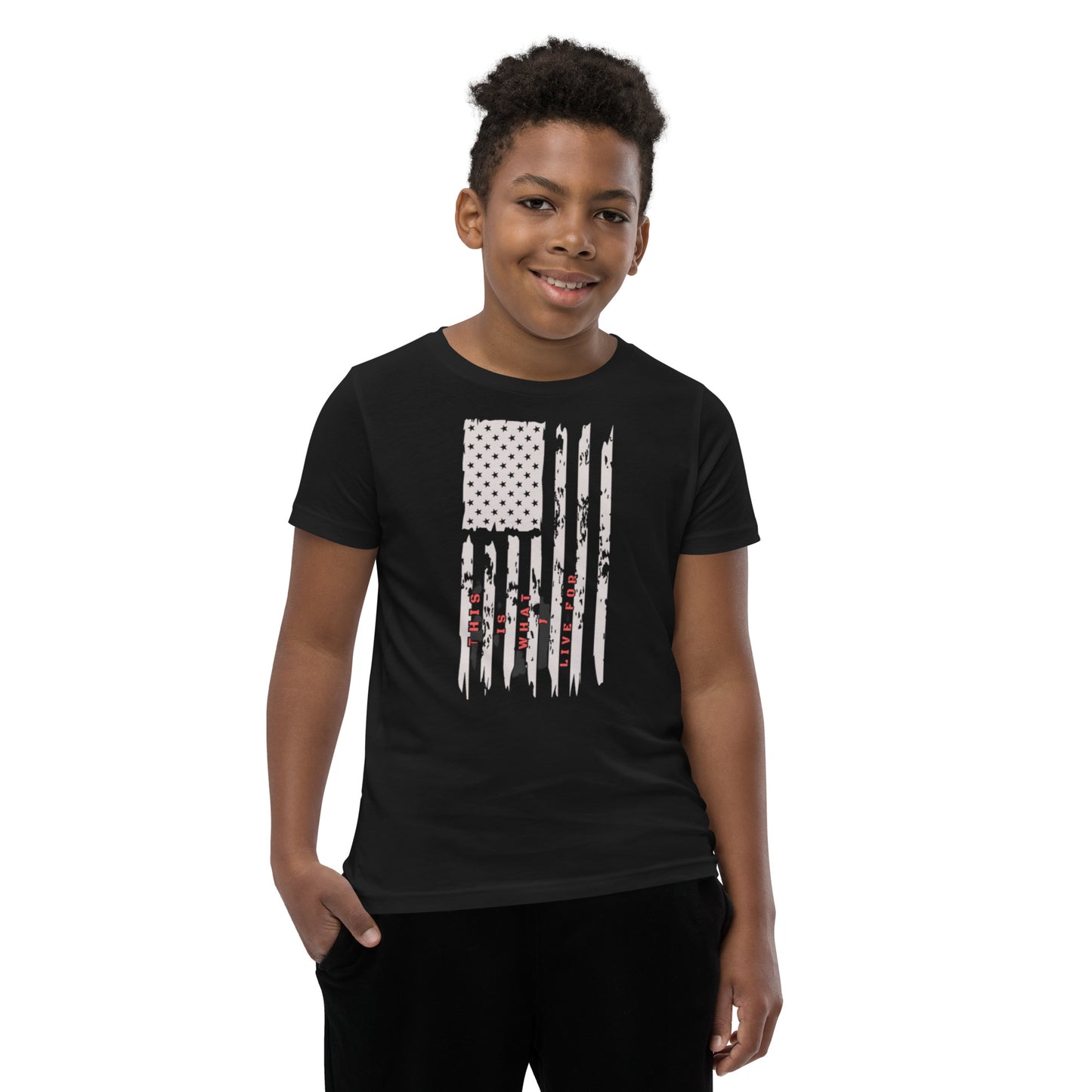 Youth Short Sleeve T-Shirt This is What I Live For Flag